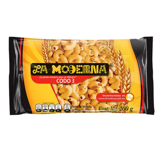 Pasta codo 3 200g La moderna