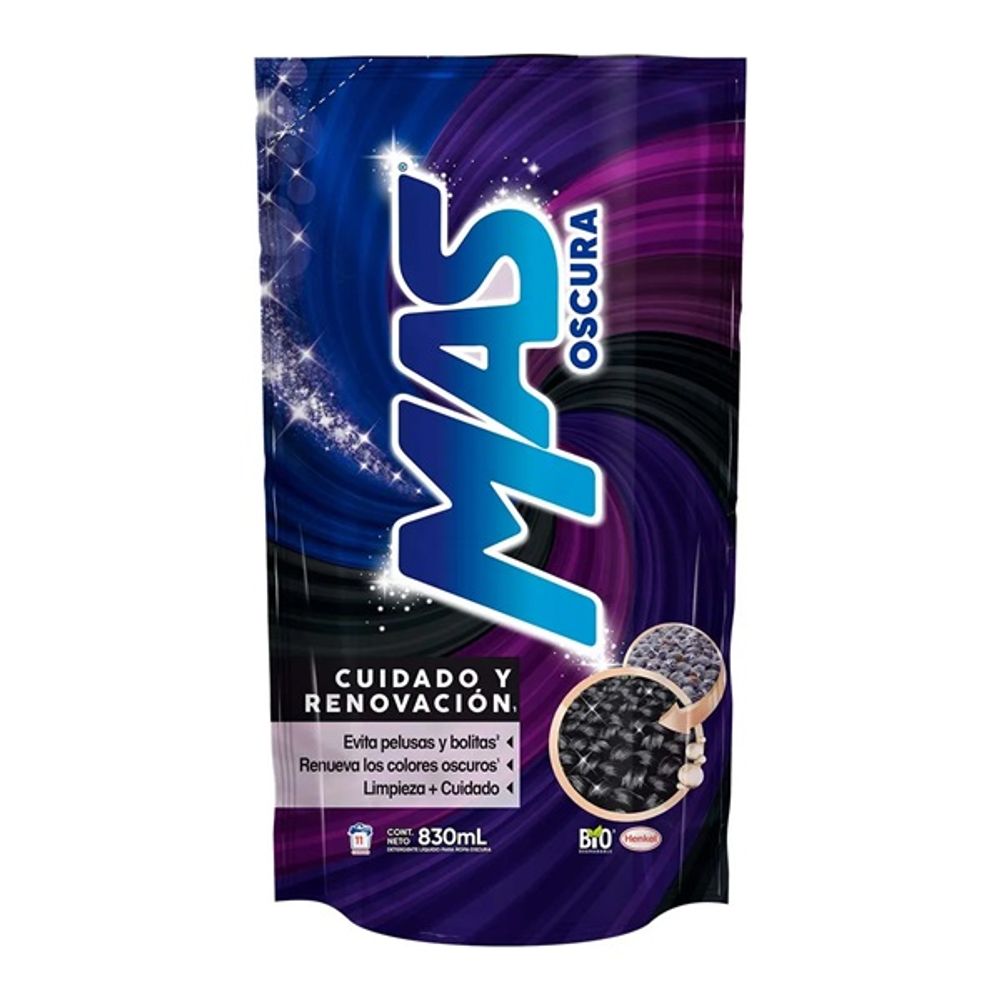Detergente loquido Mas color Oscuro 830ml