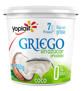 Yoghurt griego Sin Azúcar Coco 750g Yoplait