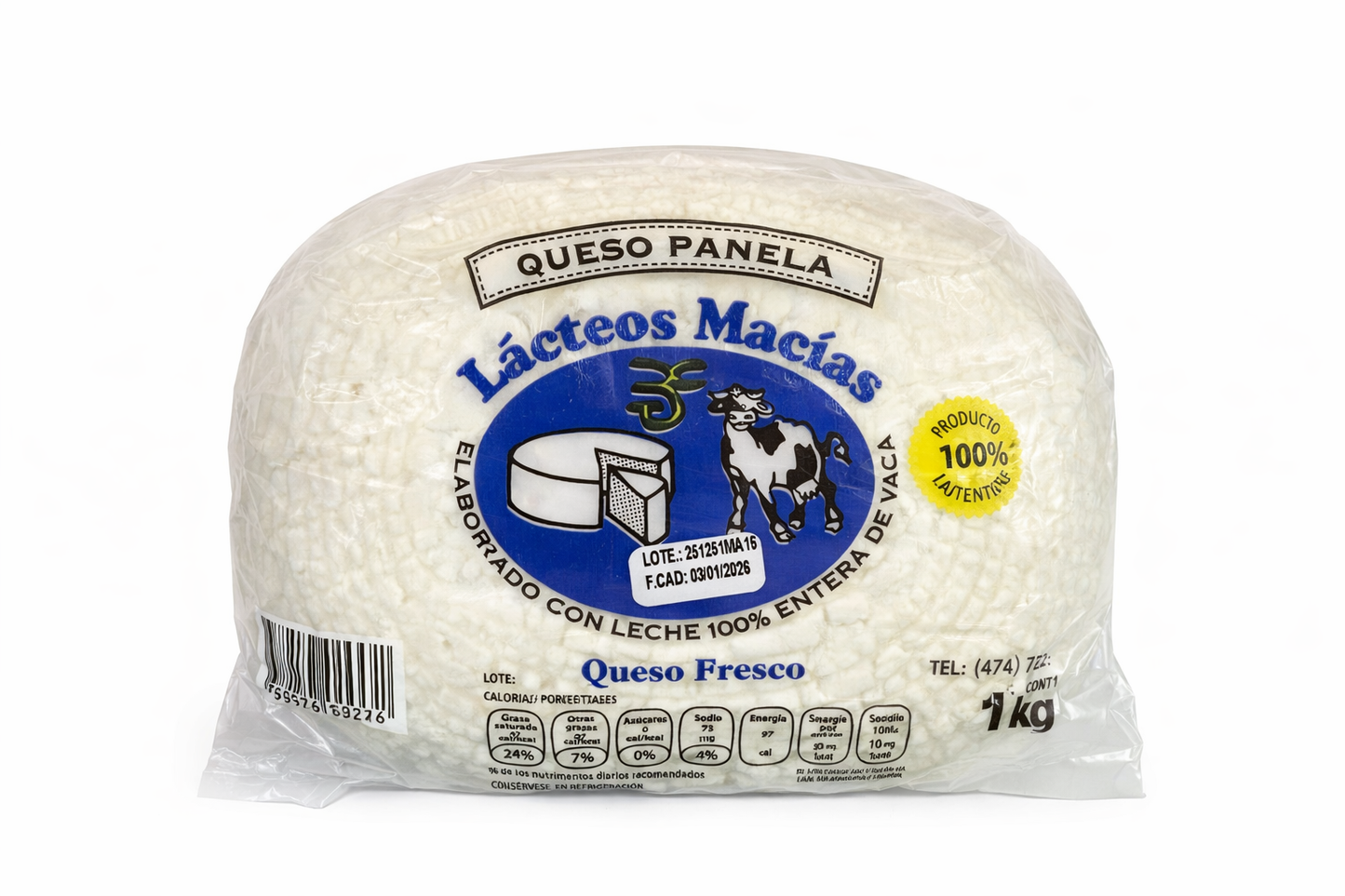 Queso panela 1kg Macias